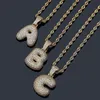 Mens Hip Hop Sieraden Mode Iced Out Brief Hanger Ketting Gold Initial Letters Kettingen voor Mannen
