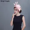 Mingli Tengda Elegant Fascinatori Affinatori Nero Cappelli Biancheria Biancheria Biancheria Biancheria Cappello da sposa Donne Accessori per capelli Elegante per Cappelli da sposa per feste di nozze