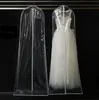 فستان الزفاف الشفاف غطاء الغبار Omniseal إضافي كبير للماء PVC الصلبة حقيبة تخزين الملابس الزفاف الحجم S / M / L SN1189