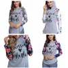 Moleton de Mama abençoada Hoodie Floral Raglan Manga Com Capuz Cartas Poltronas T-shirts Pullover Retalhos Meninas Gym Roupas OOA5658