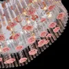 Modern Stainless Steel Heart Top Crystal Living Room Ceiling Lamp Ceramic Rose LED Bedroom Ceiling Lights Butterfly Hanging Ceiling Lamp