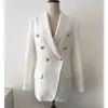 HIGH STREET – Blazer en Tweed pour femme, avec boutons métalliques, col châle, mélange de laine, nouvelle collection