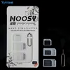 Adaptateur de carte Micro SIM Noosy Nano 4 en 1, broche d'éjection pour iPhone XS X 8 7 6s 6 Plus avec boîte de vente au détail, 3000 pièces/lot
