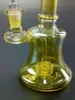 Bong de ouro Vidro Oil Dab Rig Bong Cachimbos de água Cachimbos de água Mini Perc Filtro de pneu Copo inebriante Tigela Unha