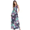 2018Nieuwe arriveerde zomer's damesmode print jurk O-hals bloemen print sundress casual maxi lange sexy jurk maat S M L XL 2XL