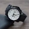 orologio di luss on iki yan şekil erkekler izle kuvarsit çok işlevli zamanlama çelik kabuk kauçuk kemer spor tarzı amiraller kupa bilek saat