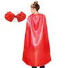 Volwassen grootte 110cm * 70 cm gewone satijn partij kostuum groothandel superheld cosplay cape met masker vakantie partij gunst kleding