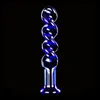 Bleu Couleur Crystal Dildo Fiche Anal Bouchons Bouchons Massager Verre Dildos Adulte Jouets Sexe pour Femme Anus Masturbator