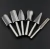 Höghastighet 6st / set Carbide Cutter Rotary Burr Set CNC gravering Bit Rotary File Burr Burr Slipning Shank 6mm 1/4 "för Dremel Rotary Tools