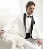 High Quality One Button Ivory Groom Tuxedos Groomsmen Shawl Lapel Best Man Blazer Mens Wedding Suits (Jacket+Pants+Tie) H:751