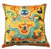 Vintage Embroidery Dragon Chinese Cushion Cover Sofa Chair Ethnic Back Cushion Home Decorative Satin Pillow Case 43x43 cm 55x55 cm