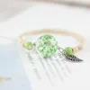 Fleur séchée plante Spécimen bracelet Boule de verre Pissenlit Gypsophile Cadeaux femmes drop ship