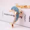 Lucky Dolphin Crystal Novelty Animal trendy Keychain Purse Bag Buckle HandBag Pendant For Car Keyring Holder Women 2019