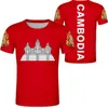 Camiseta de CAMBOYA diy, camiseta personalizada con nombre y número khm, bandera de la nación, kh khmer, Reino camboyano, estampado po clothes220R