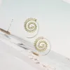 Vente chaude nouvelle belle mode boucles d'oreilles pivotantes sculpté cercle spirale triangulaire boucles d'oreilles pour les femmes bijoux de mode livraison gratuite HJ183