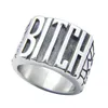 5pcs lot Size 5-10 Newest Popular BITCH Unisex Ring 316L Stainless Steel Fashion Jewelry Popular Biker Hiphop Style Ring233d