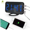 Mrosaa Wireless Electronic LED Digital Alarm Clocks Desktop Decoration Auto-Brightness-Adjust Alarm Snooze Table Clock with USB