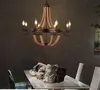 Retro LED Hanfseil Pendelleuchte Vintage Eisen Kronleuchter Beleuchtung für Wohnzimmer Kaffee Bar Restaurant 3/6/8 Köpfe