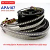 2M 144LEDs/m APA107 LED Strip Light,Individual Addressable 5050 SMD Smart RGB Pixel TV Tape Lamp APA102C,DC5V,White/Black PCB,IP20/IP65/IP67