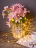 Yaratıcı Yeni Stil El-örme Hasır Sepetleri Led Gece Işıkları Lamba Çiçek Vazo Yanında Dekorasyon El Sanatları Hediyeler Masa Lambaları aydınlatma