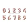 1pcs 40 inch rose gold number balloons 0/1/2/3/4/5/6/7/8/9 giant digital aluminum foil balloon 16 20 30 birthday party ballons