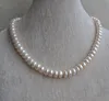 Genuine Pearl Jewellery,17inches White Color Real Freshwater Pearl Necklace,9.5-10.5mm Big Size Woman Jewelry