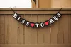 Bridal Shower Decoration - Bachelorette Hen Party Banner från Miss Till Mrs Svart, Vit Röd Bunting