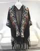 Rettro New Fashion Women's Sticked Geometric Aztec Print Nation Ethnic Style Böhmen Tröja Cardigan Cape Coat Loose Batwing Tassel Tops