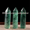 5 Green Fluorite Healing Crystals Tower Point Chakra Therapy Wand Hand Polished Natural Flourite Generator Quartz Mineral Specimen Pick Size