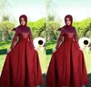 Musulman Dit Mhamad Rouge Paillettes Manches Longues Bijou Col Haut Satin Formelle De Bal Yousef Aljasmi Robes Tenue De Soirée