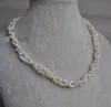 Collier de perles d'eau douce naturelle de 18inches Twisted Couleur Blanc, Neuf Livraison gratuite