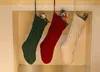 Knitted Christmas Stockings Decoration Christmas Gift Bag Fireplace Decoration Green Red White Christmas Sock 46cm 37cm