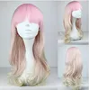 Cosplay Wig Blonde Pink Curly Womens hair Wigs 55cm