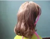 Ljusbrun lockigt medium frisyr peruk hår sexigt