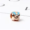 6 Style Rabbit Gold Plated Charm Bead Big Hole Fashion Women Jewelry European Style för DIY Armband Halsband Panza007-107