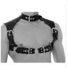 BDSM Bondage mâle cou colliers poitrine harnais sangle fétiche ceinture de retenue en cuir PU Clubwear Cosplay Sex Toys pour hommes