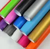 Various Colors 3D Carbon FIBRE VINYL WRAP STICKER Air BUBBLE FREE CAR BIKE / Air release Car / Boat / table Covering 1.52x30m/Roll 5x98ft