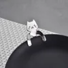 뜨거운 귀여운 만화 미소 고양이 304 스테인리스 차 커피 커피 숟가락 아이스크림 식기 아기 Xmas 선물을 먹이