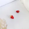 여성 목걸이 팔찌 귀걸이를위한 오일 딸기 매력의 사랑스러운 방울 DIY 액세서리 제작 수제 에나멜 과일 매력
