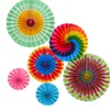 DHL 6 Sztuk / zestaw Papier Wentylator Kwiaty Moda Dekoracje Ślubne Handmade Papier Fans Fans For Party Celebration Shop Window Festival Dekory