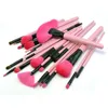 Pincéis de maquiagem de maquiagem de madeira Conjuntos 24 Pcs Rosa Fundação Preta Face Pó Blush Cosméticos Faciais Compõem Escova Com Casos