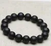 Wholesale - Natural BIAN Stone Bracelet Black 10-14mm Beads bian beaded Bracelets Women & Men Health stone Treatment to improve disease