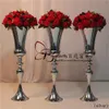 Support de fleurs en métal, Rose Champagne or blanc argent, Vase de support de fleurs de mariage, pièce maîtresse de Table, décoration de fête de mariage, événement 233c