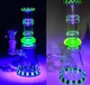 Hot Sale 18 Cm Tall Uv Glass Material Glass Bongs Smoking Ater Smoking Pipes Oil Rigs Glass Bong Noctilucence Striped Hookahs In Stock