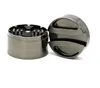 Four layer double hole cover zinc alloy smoke grinder 75mm cigarette inserting vertical pattern metal smoke grinder