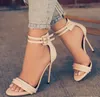 2018 moda donna fibbia tacchi alti scarpe da festa sandali gladiatore estivi scarpe da sposa open toe sandali con doppia fibbia