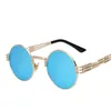 Occhiali da sole per uomini donne in metallo goloso occhiali avvolgenti a steampunk occhiali rotondi brand designer occhiali da sole specchio UV4005507134 di alta qualità