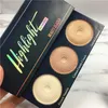 Ny varm märke Makeup Beauty Glaserade 3Colors Highlight Powder Bronzers Highlighters Palette Toppkvalitet DHL Shipping