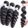 Brazilian Human Hair 4 Bundles With 4X4 Lace Closure Middle Free Three Part Loose Wave Bundles With Closure 5 Pieces/lot Curly