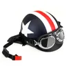 Casques de moto unisexes vintage avec lunettes de cyclisme demi-ouvert visage bande étoiles casque rétro 5460 cm universel cool hommes femmes He2561525